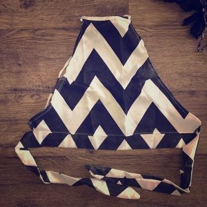 Black and white cropped halter top